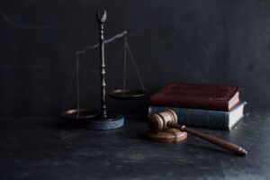 Books, Scale of Justice, and Gavel