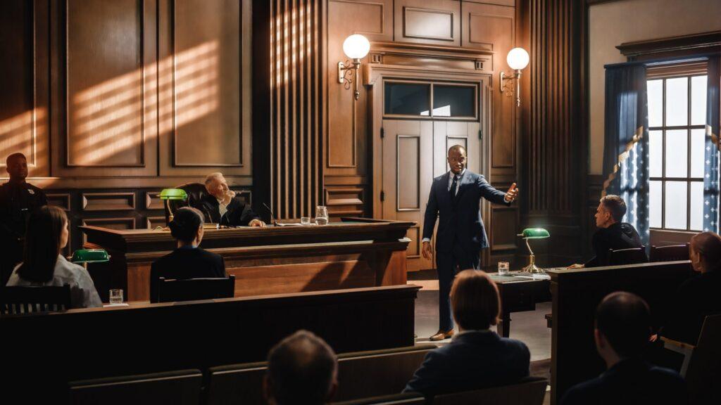 Court,Of,Justice,And,Law,Trial:,Male,Public,Defender,Presenting