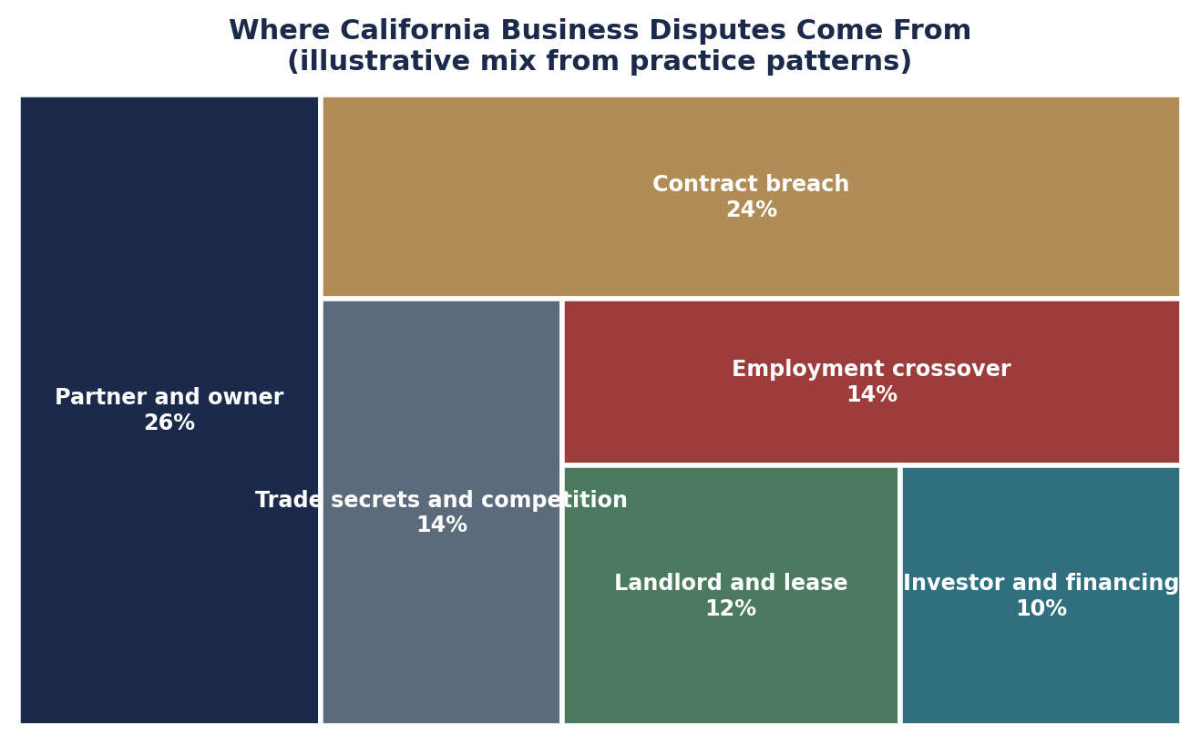 Where California Business Disputes Come From